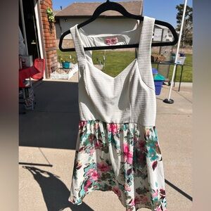 Candie's White and Pink Sundress Sleeveless Mini